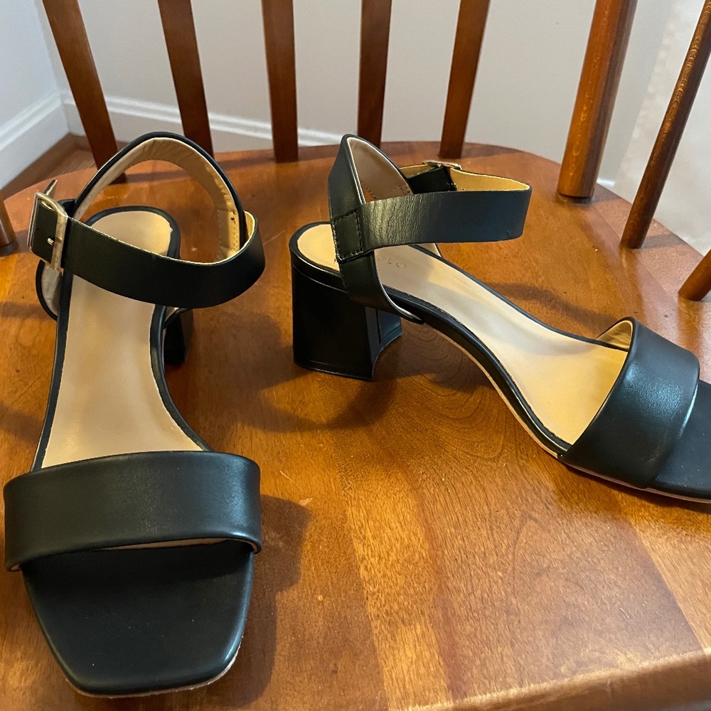 Nisolo Stella Fringe Heel Sandal Black 9.5